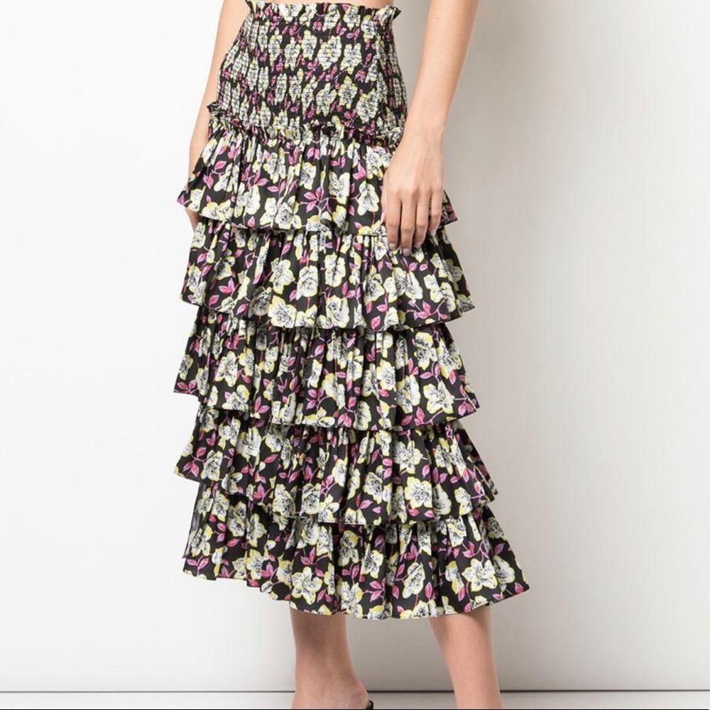 Cinq a Sept Tiered Midi Skirt